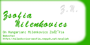 zsofia milenkovics business card